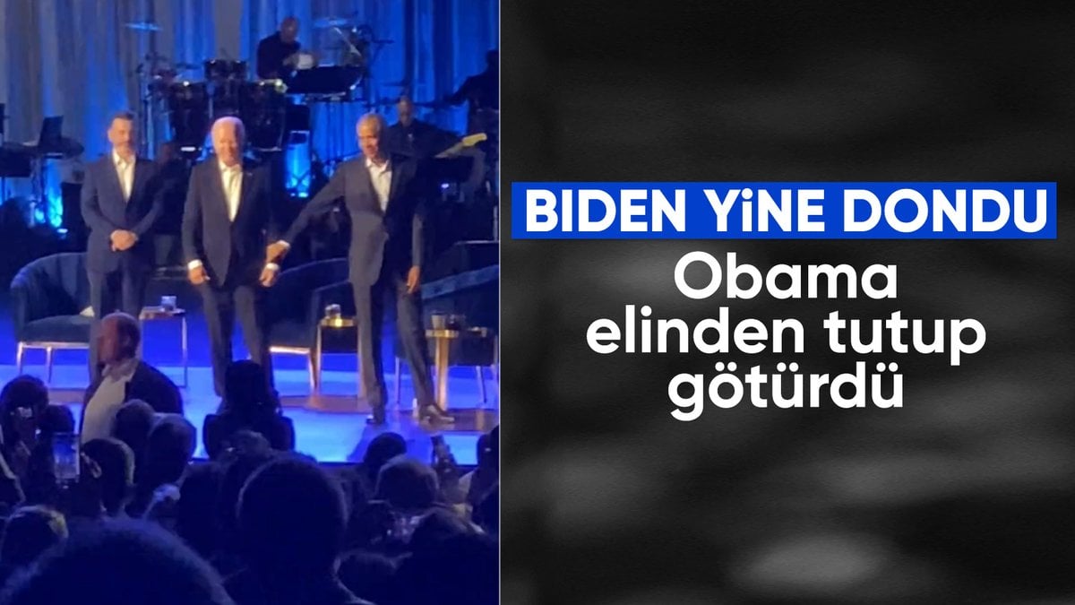 Biden sahnede yine dondu kaldı: Obama yardımına yetişti