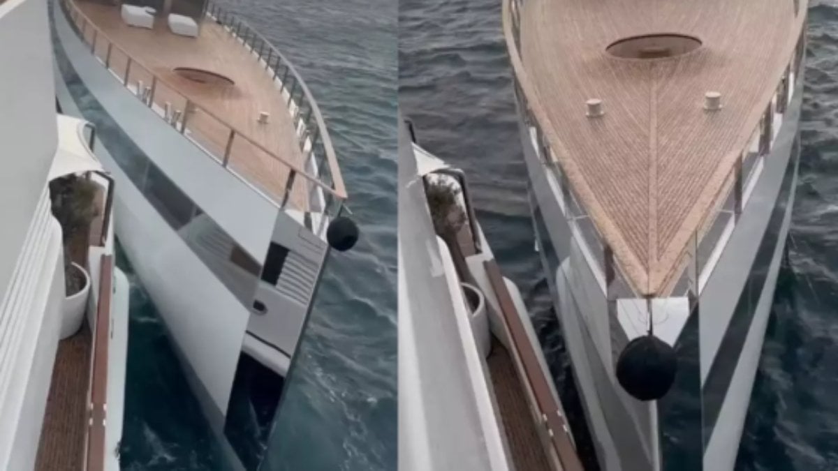 İtalya açıklarında panik anları! Süper yatlar çarpıştı